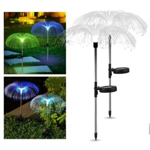 2-Pack Avatar Solcellslampa RGB Jellyfish Manet Trädgårdsbelysning med Markspjut