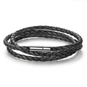 Handgjort Läderarmband Bohem Svart