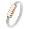 Läderarmband med Laddkabel USB-C Laddningsarmband Vit