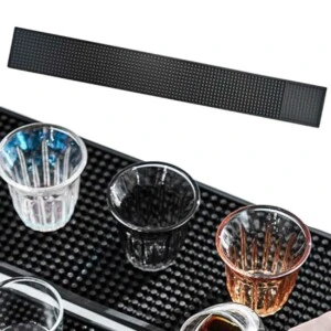 Lång Barmatta med Dike Gummi 60x8cm Svart