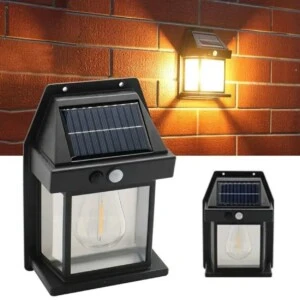 Solcellslampa för Vägg Utomhus med Rörelsesensor Edison Svart