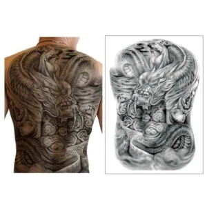 Tillfällig Tatuering Ryggtavla Drake