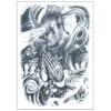 Temporär tatuering ryggtavla warrior