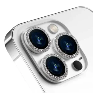 iPhone 14 Pro/Pro Max Linsskydd Bling Diamant Silver