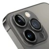 Iphone 15 pro/15 pro max kameraskydd metall härdat glas svart