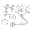 Öron piercing set dam - pärlor silver