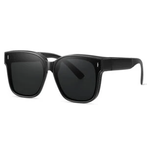 Vikbara Suncovers Solglasögon Ovanpå Glasögon Mattsvart