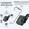 Bluetooth fm-sändare billaddare usb-c rgb