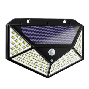 Solcellslampa med Rörelsesensor - Solcell Vägglampa Rörelsevakt Svart