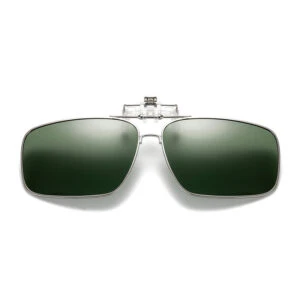 Uppfällbara Metall Clip-on Solglasögon Flip Up Grön