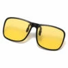 Uppfällbara solglasögon clip-on night vision gul