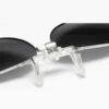 Uppfällbara polariserade pilot clip-on solglasögon metall blå