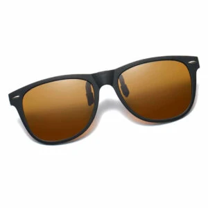 Polariserade Wayfarer Clip On Solglasögon Flip Up Brun