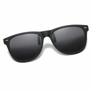 Polariserade Wayfarer Clip On Solglasögon Flip Up Svart