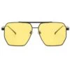 Moderna pilot aviator solglasögon svart gult glas