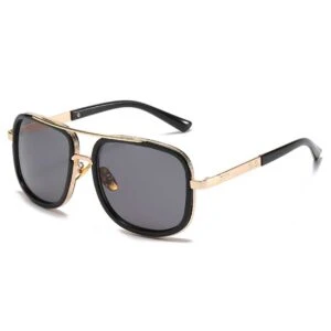 Moderna Exklusiva Solglasögon Guld Svart