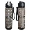 Motivational vattenflaska med tidsmarkör 750ml svart