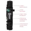 Paracord armband med tändstift, kompass och visselpipa svart