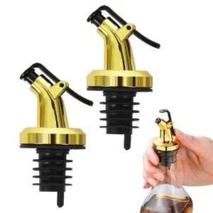 2-Pack Kork till Olivolja Hällpip Droppkork med Lock Guld