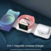 Vikbar trådlös mobilladdare 3-i-1 magsafe vit