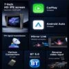 Bilstereo 7" pekskärm för bil med trådlös carplay och android auto