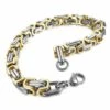 Kejsarlänk armband viking stål tvåfärgad guld silver