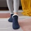 Toffelsockor - mjuka varma fodrade tofflor blå