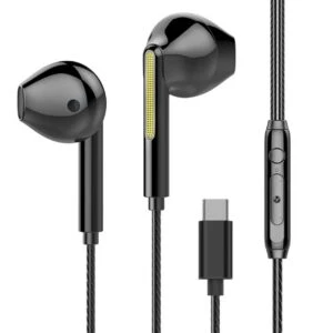 Universala USB-C Hörlurar med Kabel DAC Svart