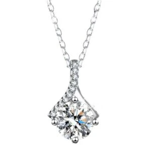 Halsband Diamant med CZ Kristall Silver