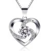 Halsband Diamanthjärta med CZ Kristall Silver