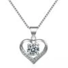 Halsband Hjärta med CZ Kristall Silver