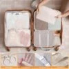 Reseorganiserare packkuber till resväska 7st väskinsatser beige