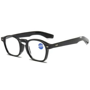 Runda Läsglasögon med Blåljusfilter Svart