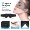 3d memory foam sovmask med bluetooth hörlurar | lyx sovhörlurar svart