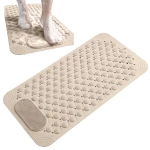 Halkfri Duschmatta med Fotskrubb och Sugkoppar