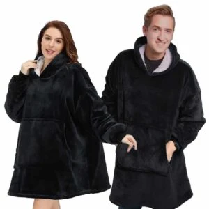 Snuggie Oversize Filt Hoodie Svart