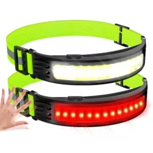 2st Pannlampa med Reflexband och Rörelsesensor Löpning Lättvikt COB XPE