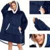 Snuggie hoodie blanket oversize filttröja mörkblå