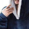 Snuggie hoodie blanket oversize filttröja mörkblå