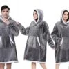 Snuggie hoodie blanket oversize filttröja grå