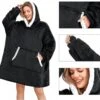 Snuggie hoodie blanket oversize filttröja svart