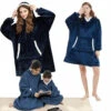 Snuggie hoodie blanket oversize filttröja mörkblå