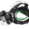 Kraftfull pannlampa 5 led cree t6 med 2st laddare