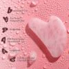 100% naturlig rosenkvarts gua sha massageverktyg natursten