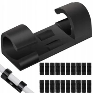 Självhäftande Kabelhållare - 20-pack Kabelorganisatör Svart