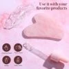 100% naturlig rosenkvarts gua sha massageverktyg natursten