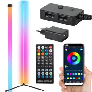 Stor LED RGB Hörnlampa | App och Fjärrkontroll 1,5 m