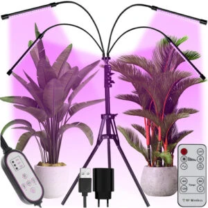 Fullspektrum LED Växtlampa med Stativ och 4st Justerbara Armar