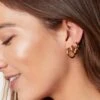 3st creoler simple hoops örhängen i rostfritt stål guld