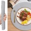 4-pack flätade runda bordstabletter grå 38cm